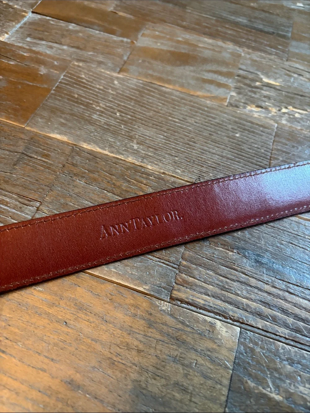 Ann Taylor Croc Embossed Leather Belt
